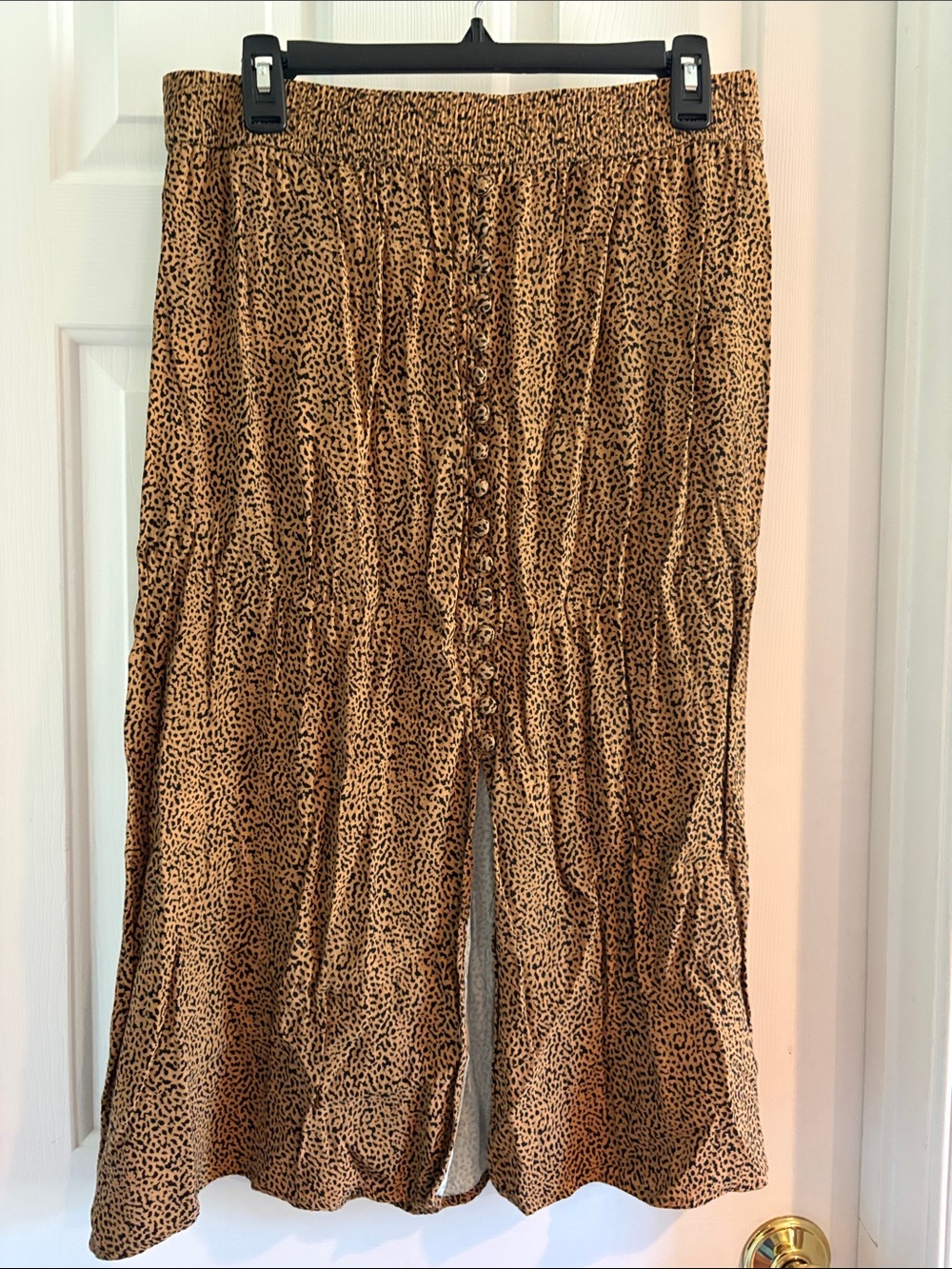 LOFT Tan Leopard-Print Skirt